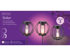 Tuinlampen Set Solar Zwart 3 Stuks -LuxForm Winkel 894993v