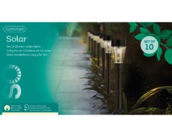 Tuinlampen Set Solar Zwart Kunststof 10 Stuks -LuxForm Winkel 895822v