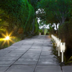 Tuinlampen Set Solar Zilver RVS 10 Stuks 11 Tuinlampen Set Solar Zilver RVS 10 Stuks -LuxForm Winkel 895823s3