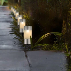 Tuinlampen Set Solar Zilver RVS 10 Stuks Klein -LuxForm Winkel 895829s2