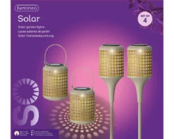 Tuinlampen Set Solar Creme 4 Stuks -LuxForm Winkel 897416v