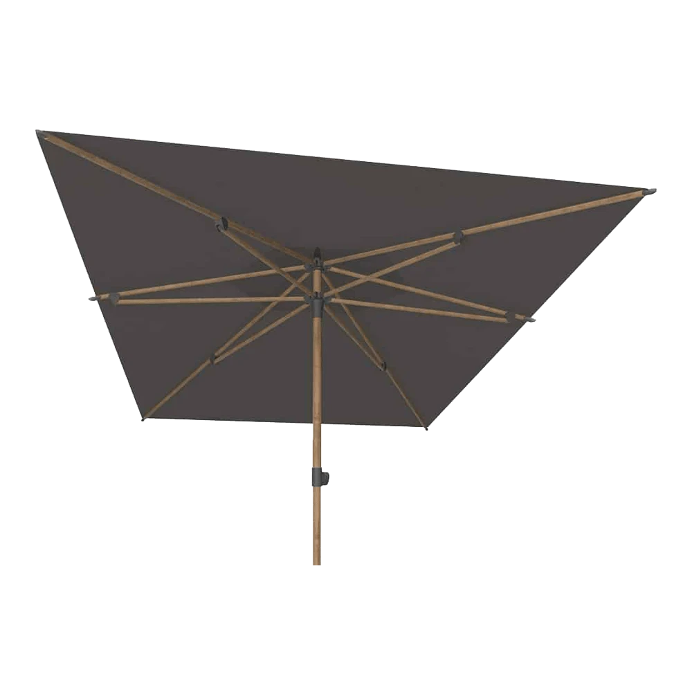 Azzurro Stokparasol 200 X 300 Cm - Charcoal / Woodlook 3 Azzurro Stokparasol 200 X 300 Cm - Charcoal / Woodlook