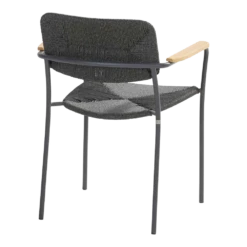 Bora Dining Stoel Met Teak Armleuning - Antraciet -LuxForm Winkel bora dining stoel met teak armleuning antraciet 3 1