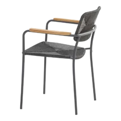 Bora Dining Stoel Met Teak Armleuning - Antraciet -LuxForm Winkel bora dining stoel met teak armleuning antraciet 5 1
